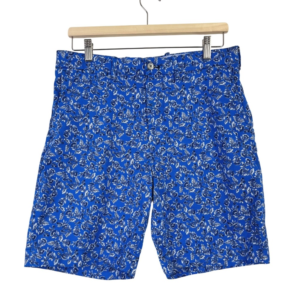 Polo Golf Ralph Lauren Preppy Blue‎ Floral Golf Classic Fit Shorts Size 33